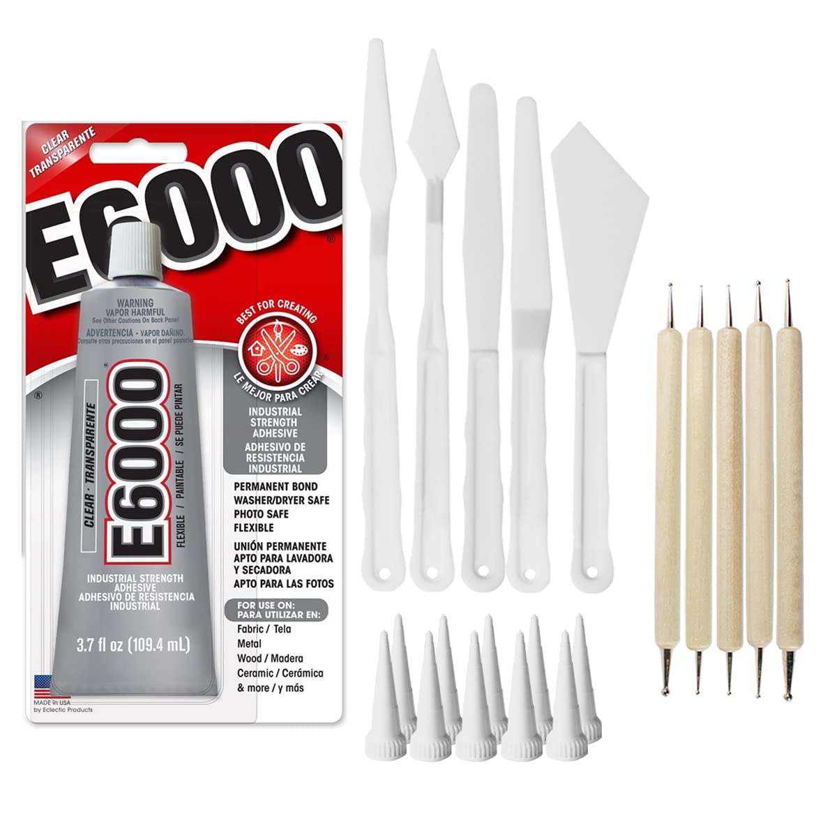 E6000 Craft Adhesive tube 3.7 oz for strong flexible bonds across surfaces