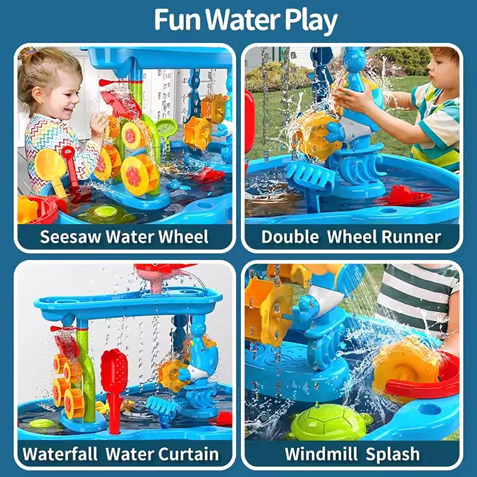 eaacaa Water Table with Chair sand molds enable animal-shaped creative building outdoors