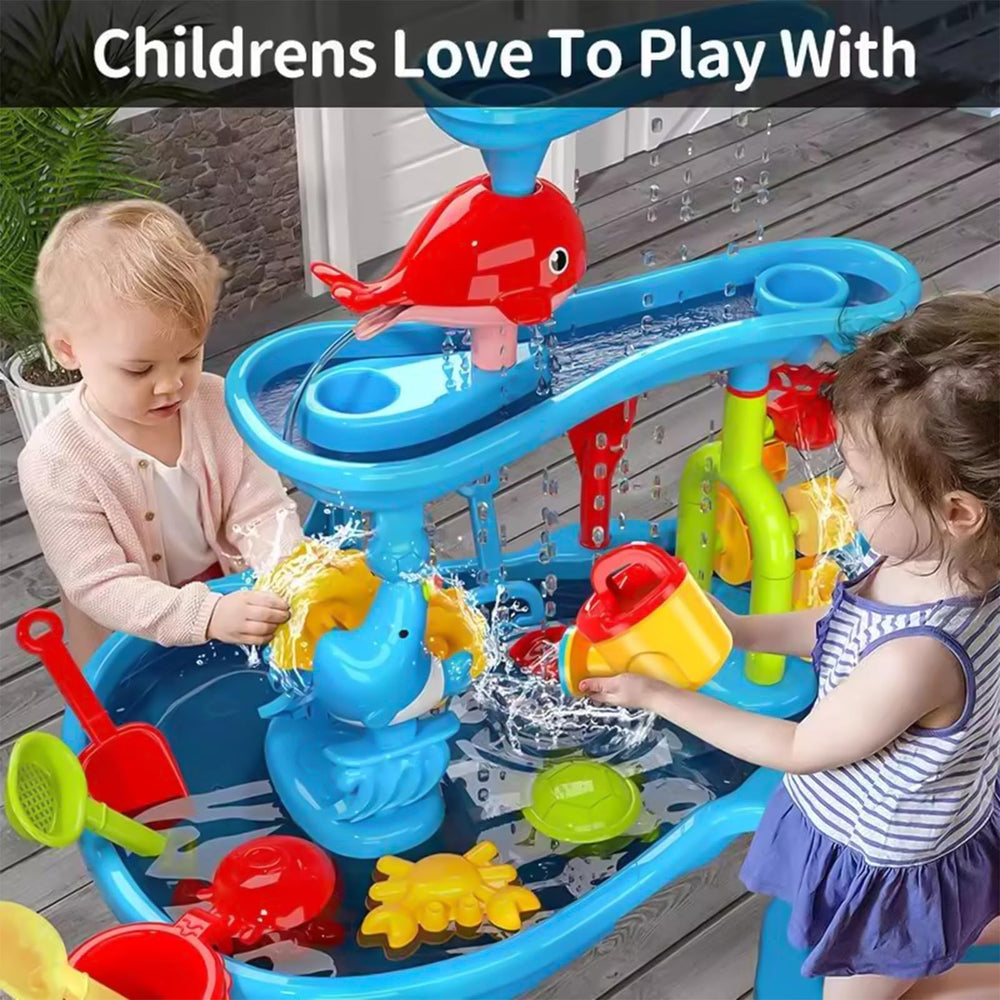 eaacaa Water Table with Chair teeter-totter fosters cooperative balance during play