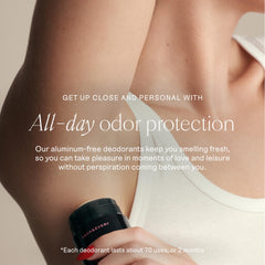 Each & Every Rose and Vanilla deodorant stick for gentle fragrance on sensitive skin.