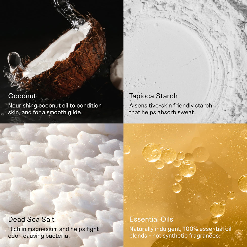 Each & Every vegan cruelty-free logo highlights ethical, plant-based deodorant.