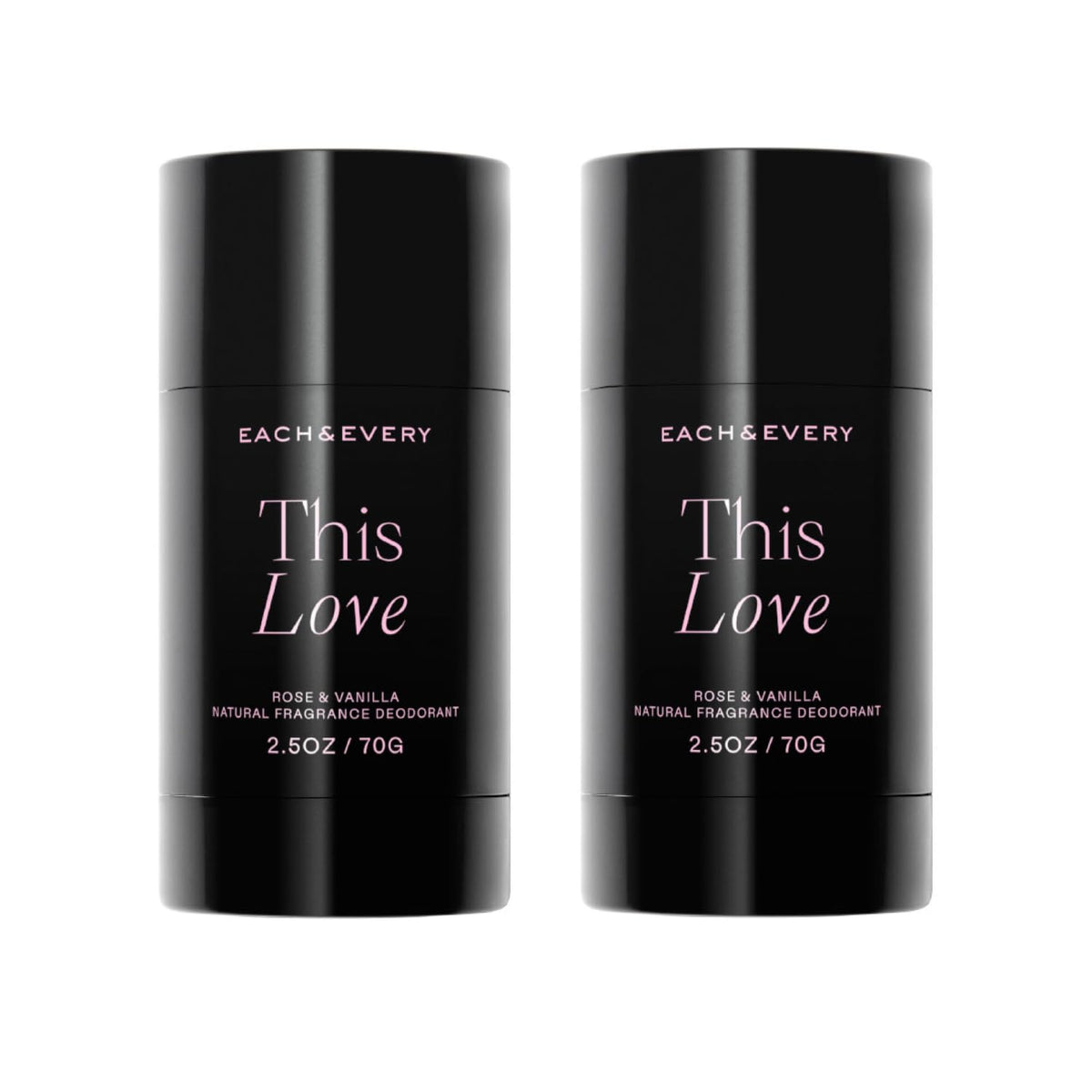 Each & Every Rose Vanilla deodorant stick delivers long-lasting freshness with a gentle formula.
