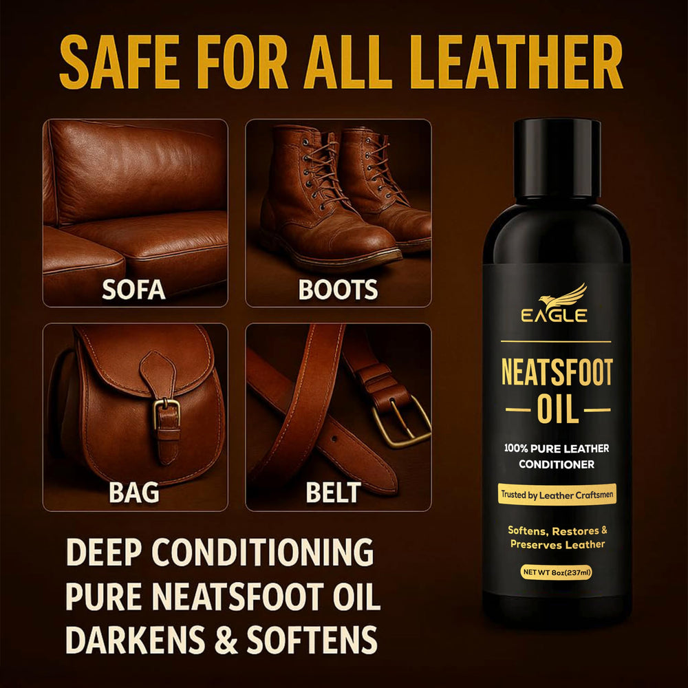 Leather bag and gloves maintenance with Eagle Neatsfoot Oil