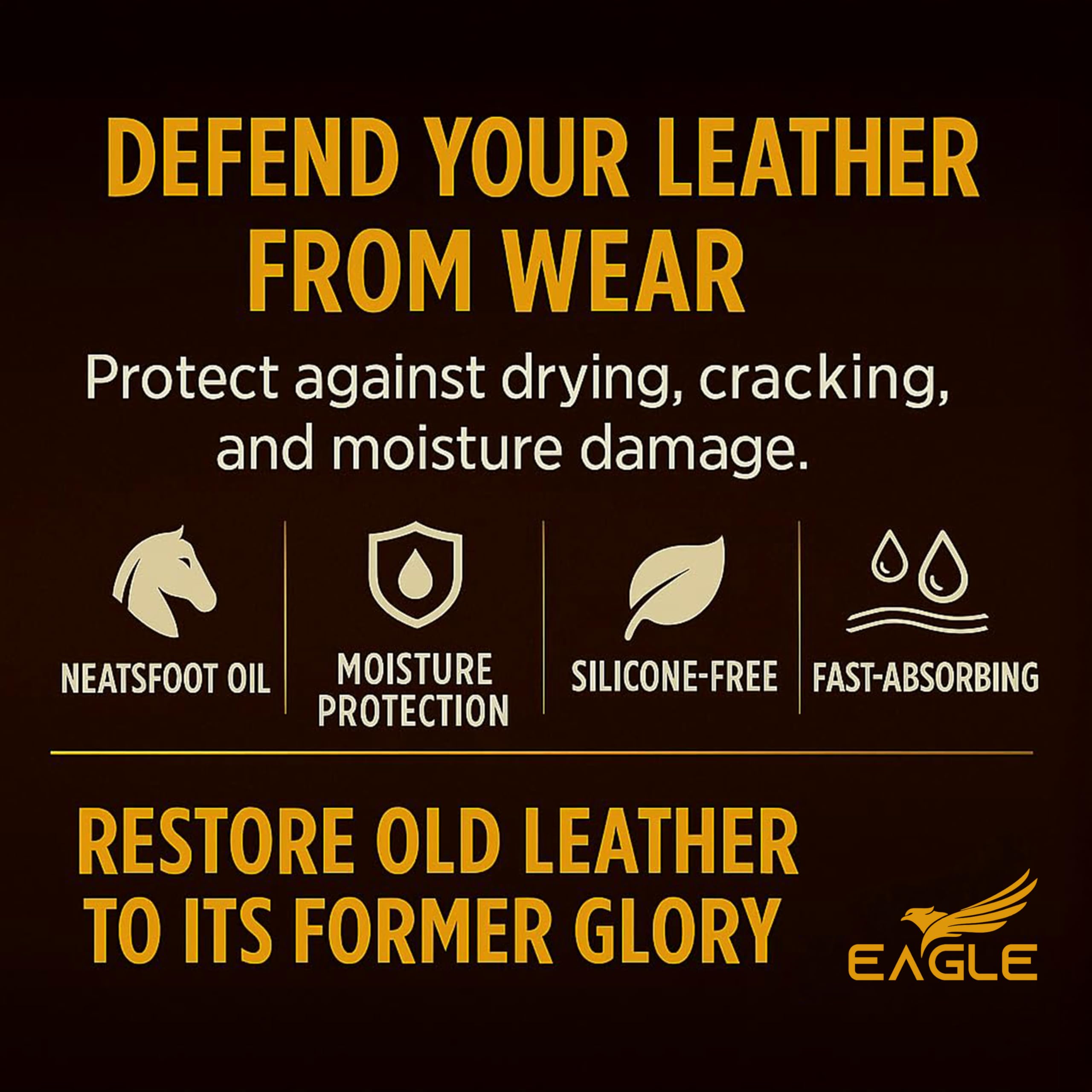Saddle care action with Eagle Neatsfoot Oil rejuvenating leather