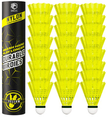 EAGLES badminton birdies yellow 6-pack for reliable indoor and outdoor practice.