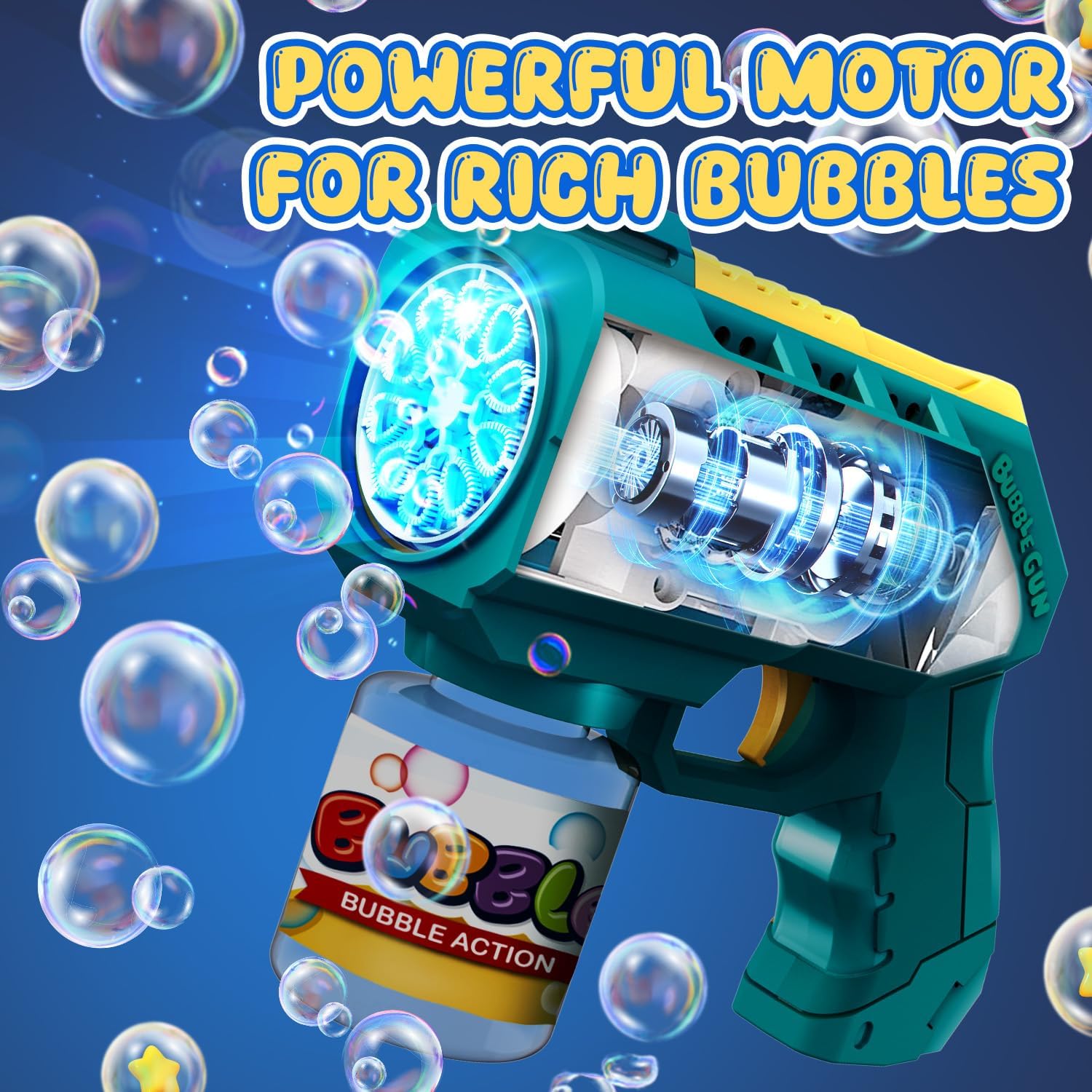 Twenty bubble concentrates included for extended play sessions