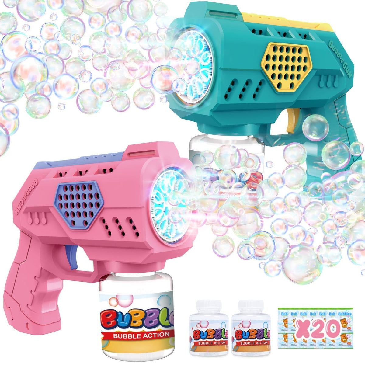 EagleStone Bubble Guns 2-pack ready for outdoor play and family fun