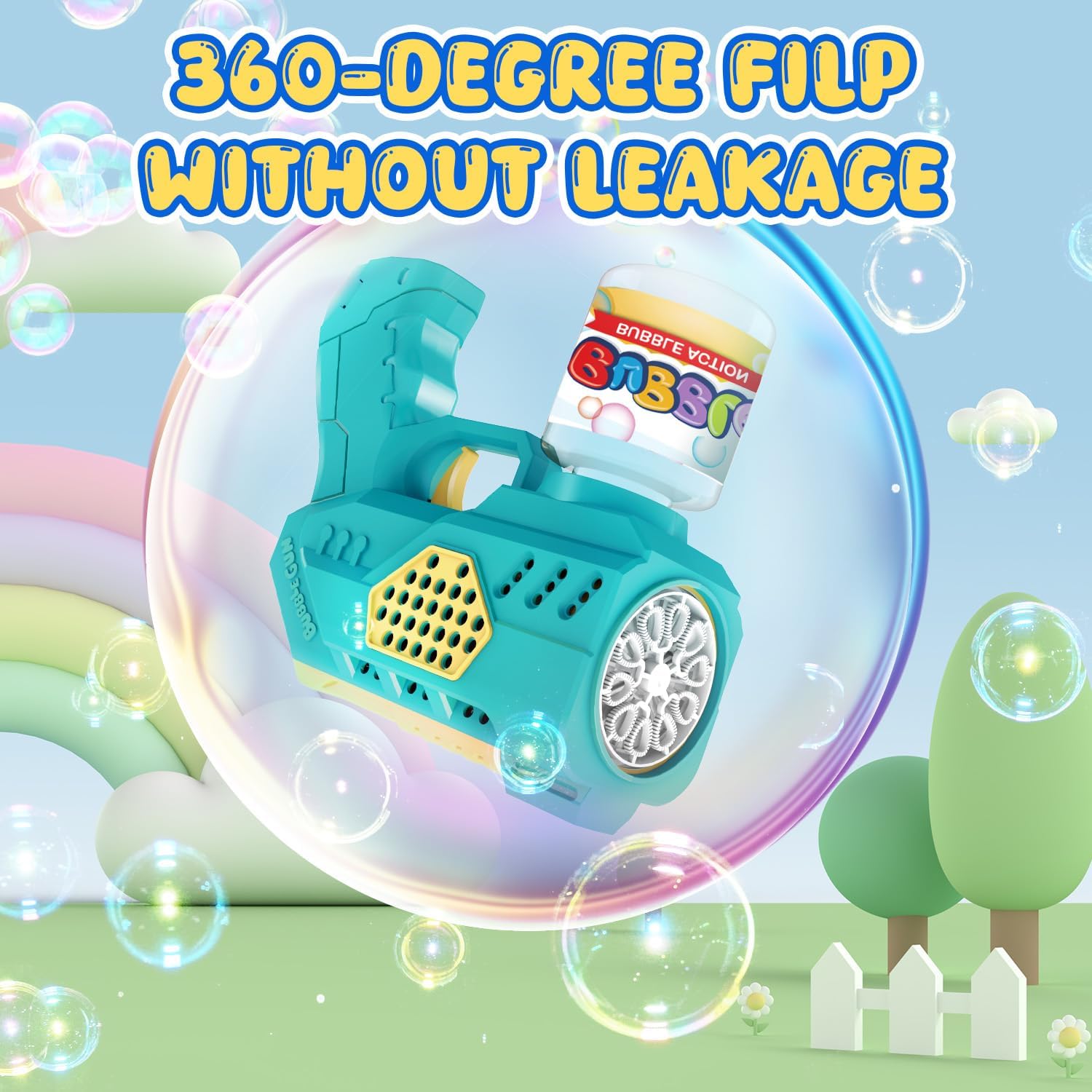 Bubble guns designed for kids aged 4-8 during sunny play