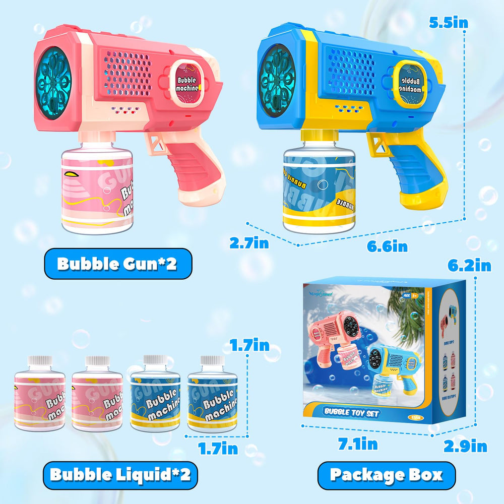 Compact bubble guns fit in bags for park or beach trips.