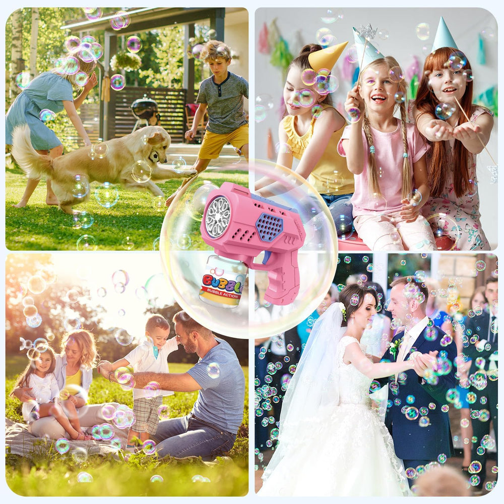 Bubble guns used as festive party favors at a celebration