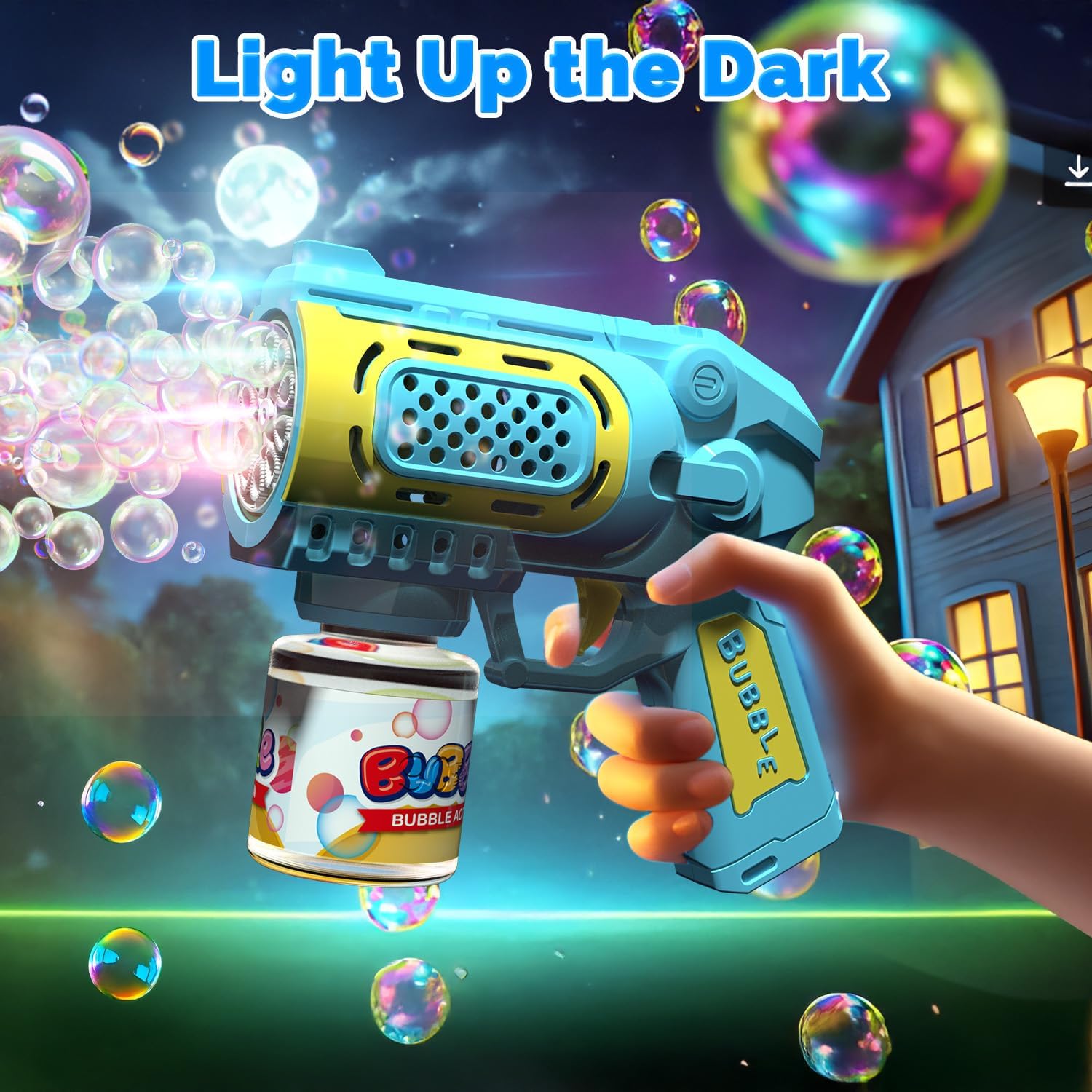 Instant setup with EagleStone—open, power, and start producing bubbles.