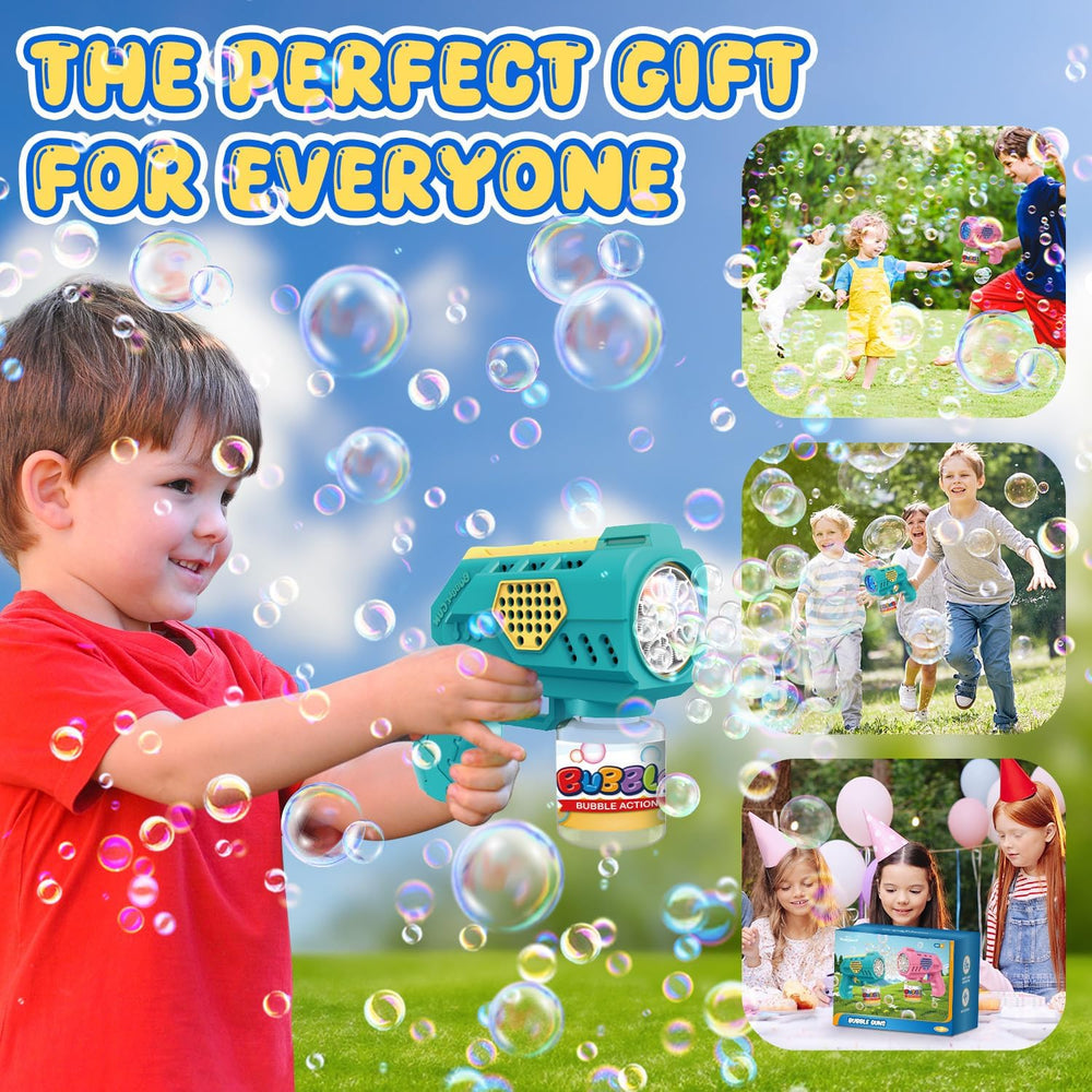 Outdoor bubble toy in a sunny yard setting