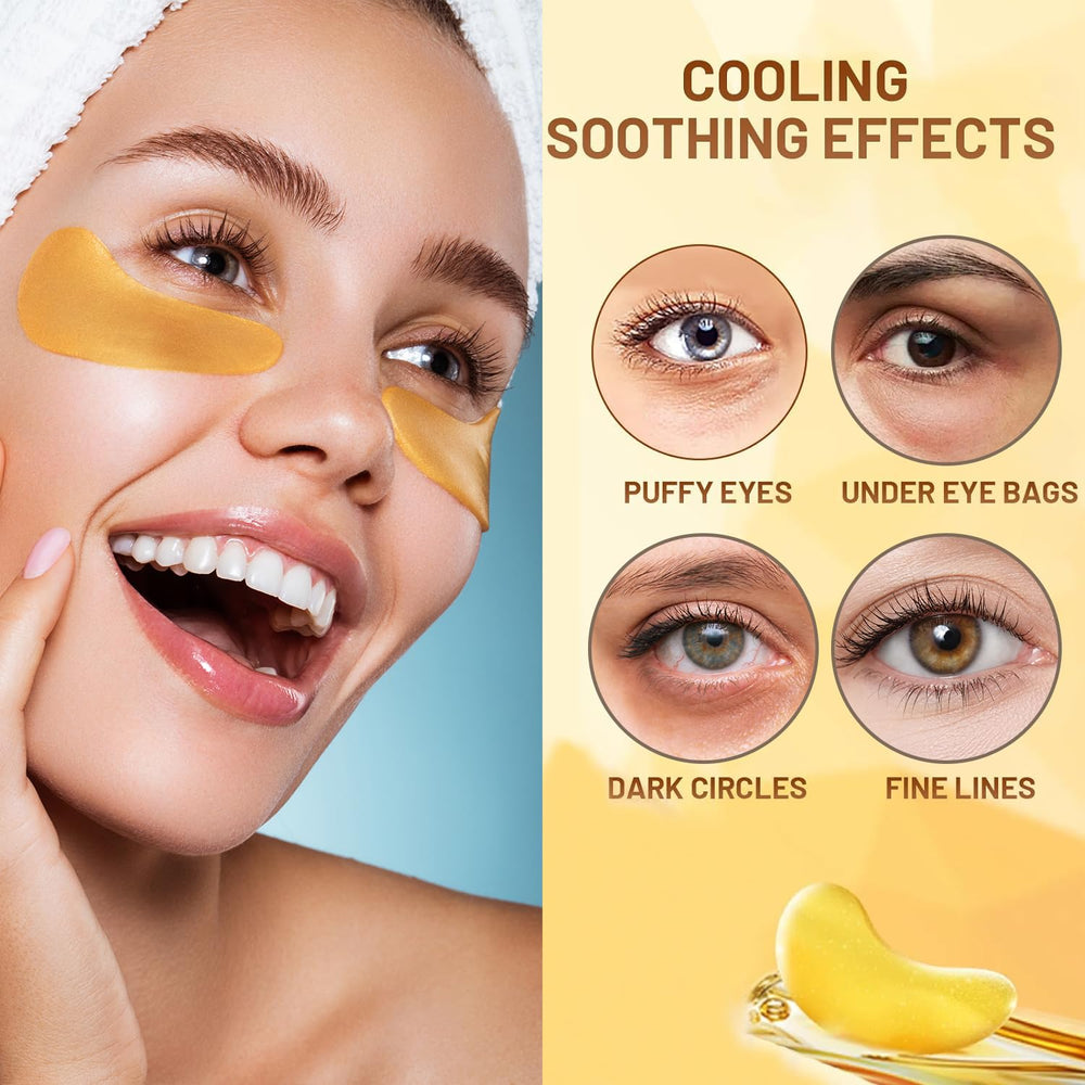 Eakroo 24k gold eye mask brightens under eyes and reduces puffiness.