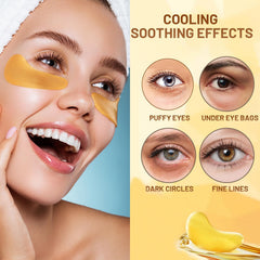 Eakroo 24k gold eye mask brightens under eyes and reduces puffiness.