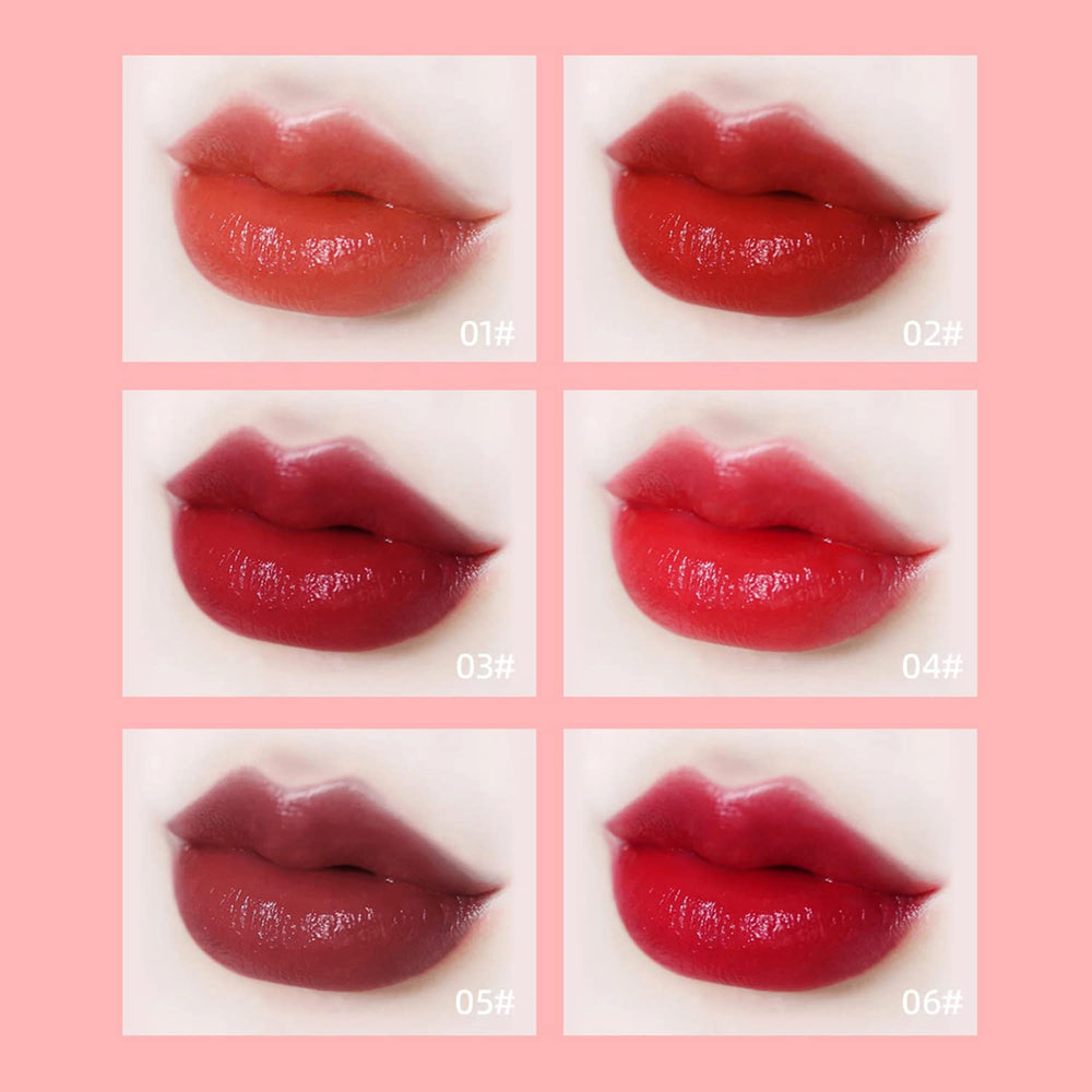 Eakroo lip tint burgundy shade on lips with rich pigment