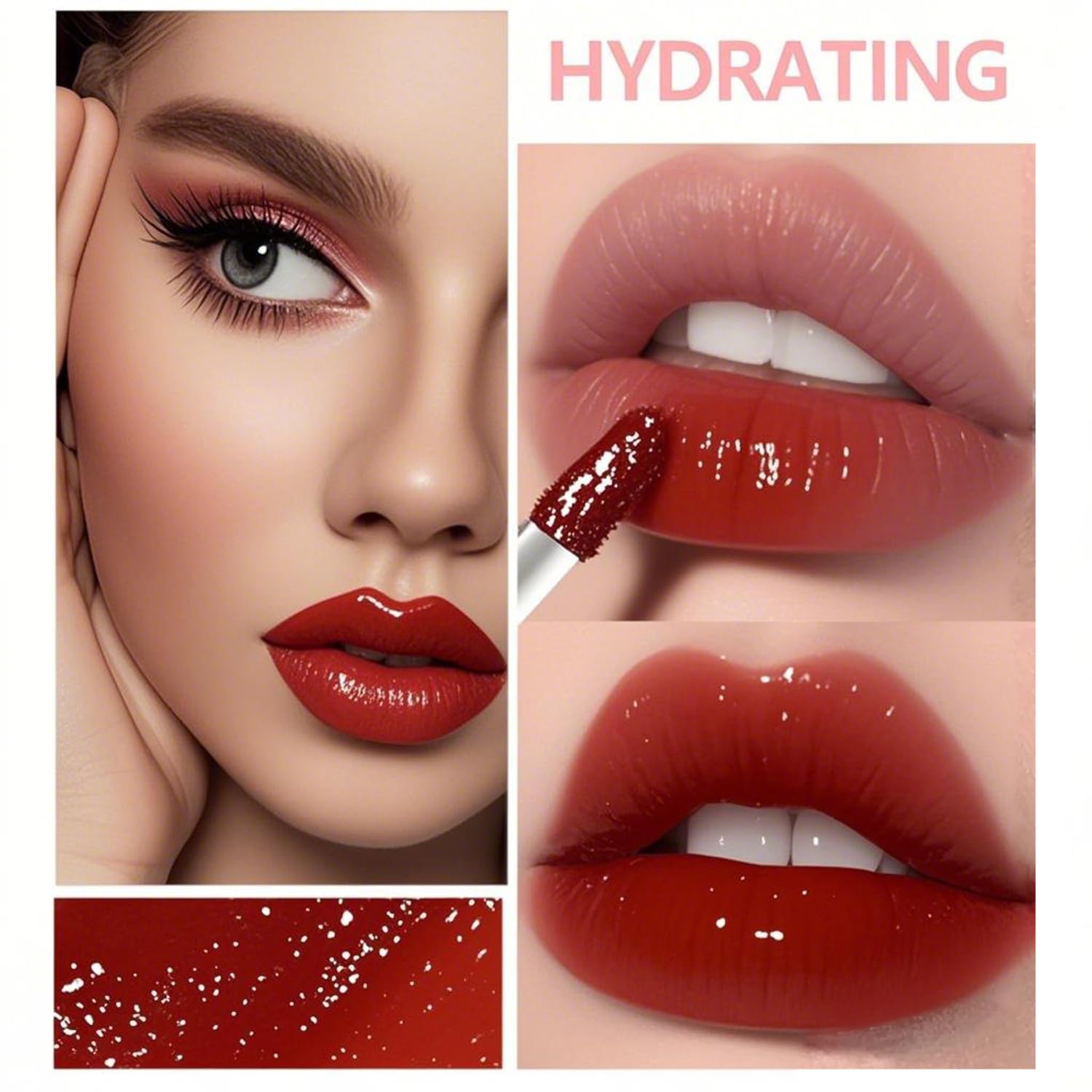 Eakroo lip tint rose shade on lips delivers long-lasting color