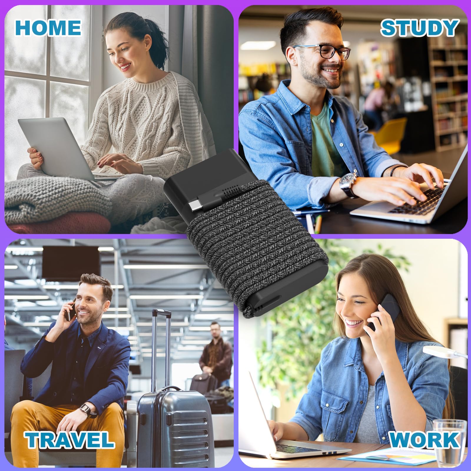 EAOYHGB USB-C laptop charger with safety features for reliable use