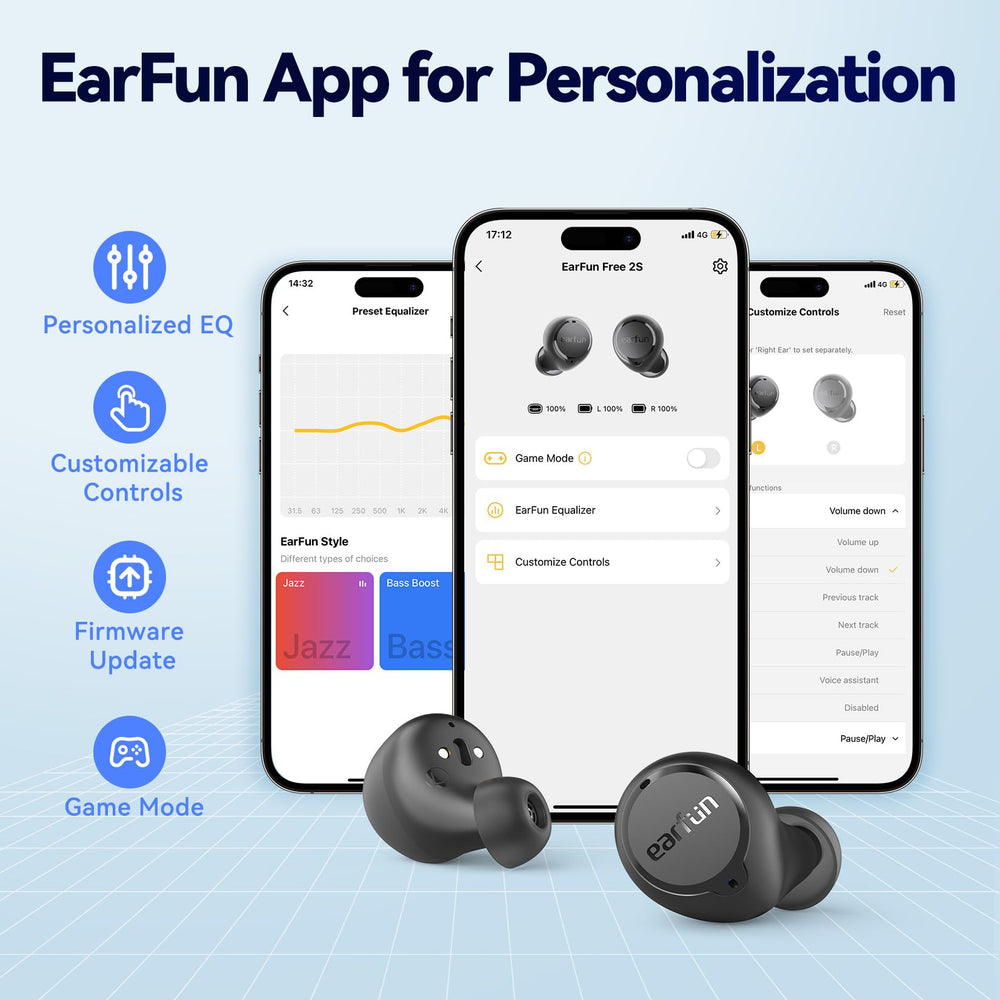 EarFun Free 2S IPX7 waterproof earbuds during a workout session