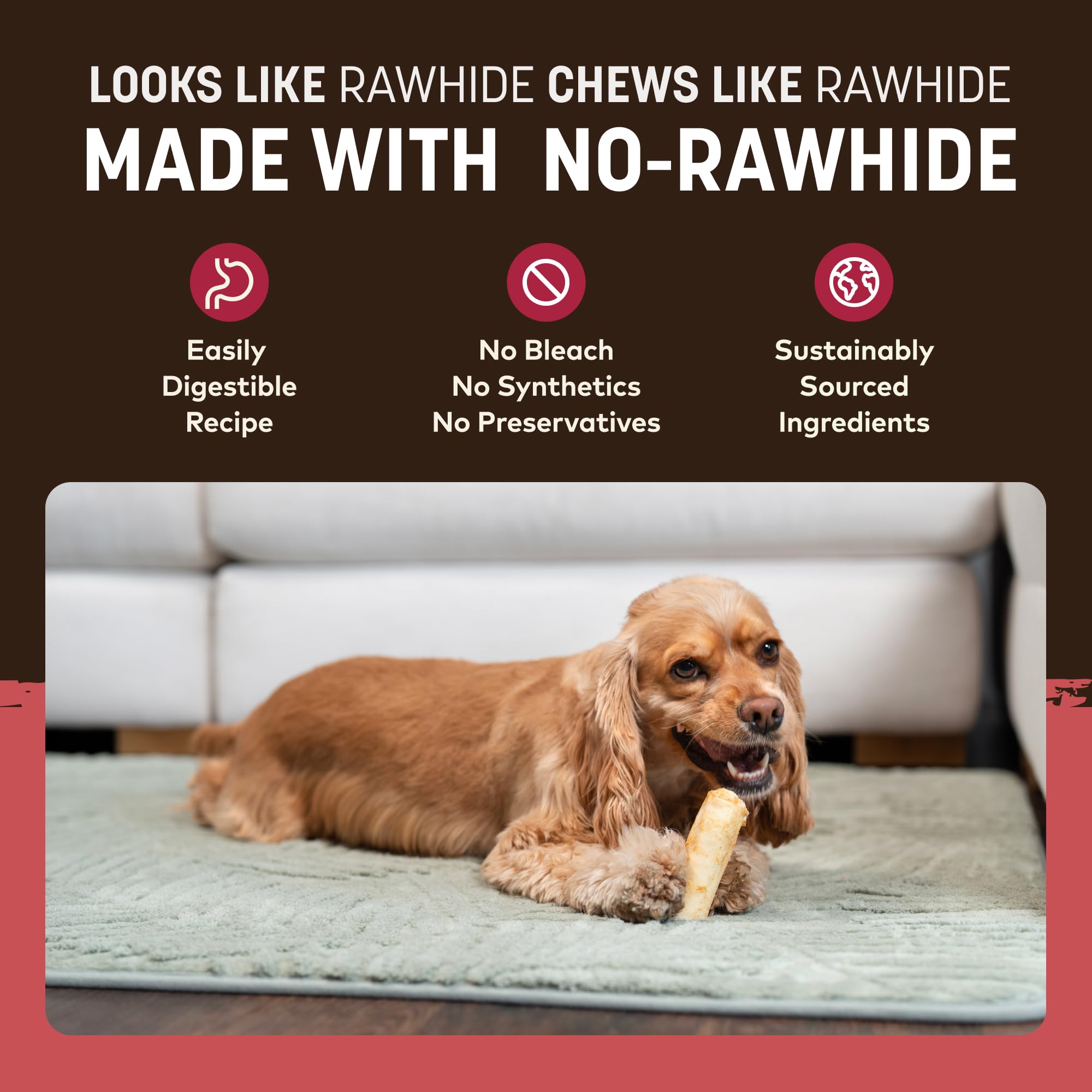 Earth Animal No Hide Rolls Bacon Cheeseburger small-dog treat in hand.