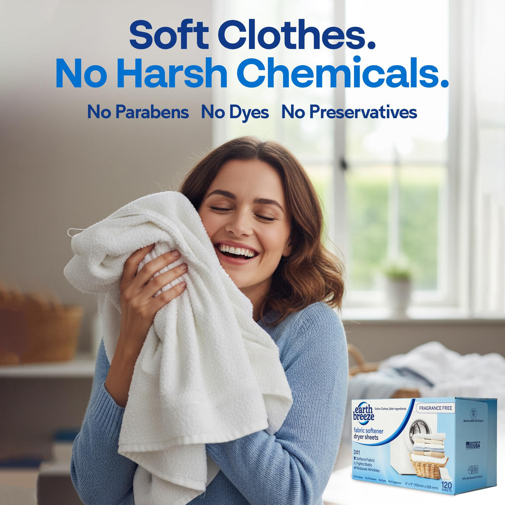 Earth Breeze dryer sheet helps reduce static cling for smooth outfits.