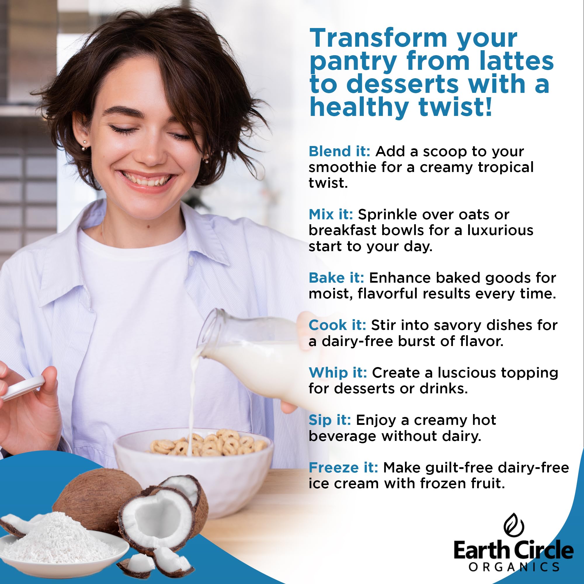 Earth Circle Organics coconut milk powder pantry staple for dairy-free cooking