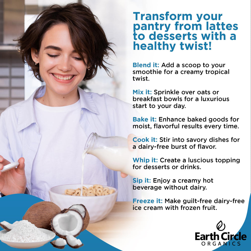 Earth Circle Organics coconut milk powder pantry staple for dairy-free cooking