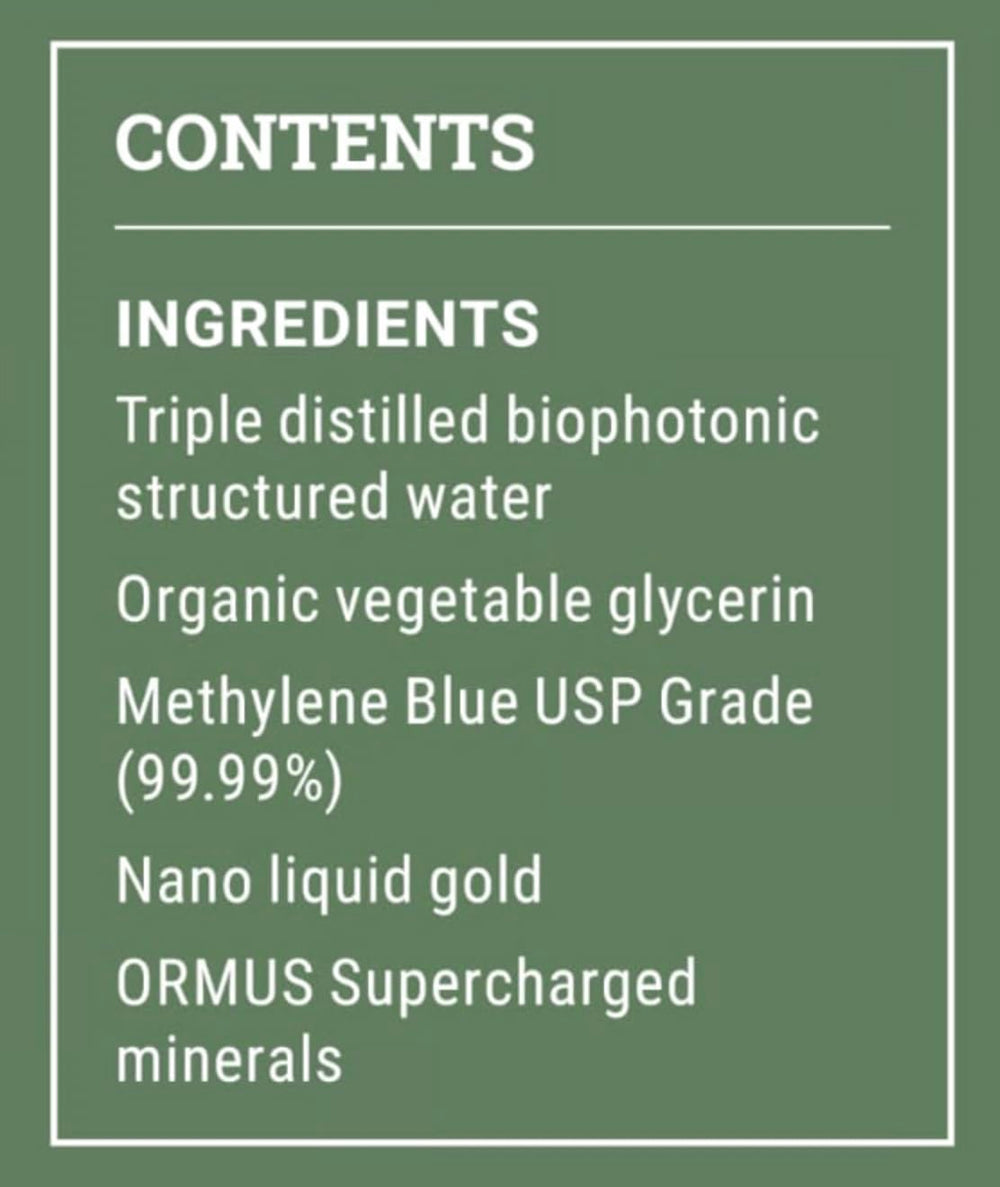 Earth Harmony Naturals Methylene Blue dropper for controlled dispensing.