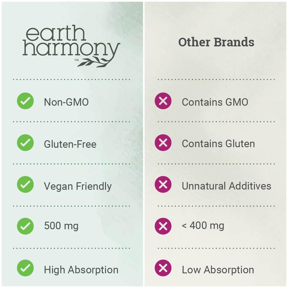 Earth Harmony Naturals bottle shown on a nightstand suggesting sleep support