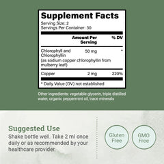 Earth Harmony Naturals Liquid Chlorophyll pour demonstrates convenient use in beverages