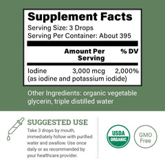Earth Harmony Naturals Lugol's Iodine 2% dropper for precise, measured dosing