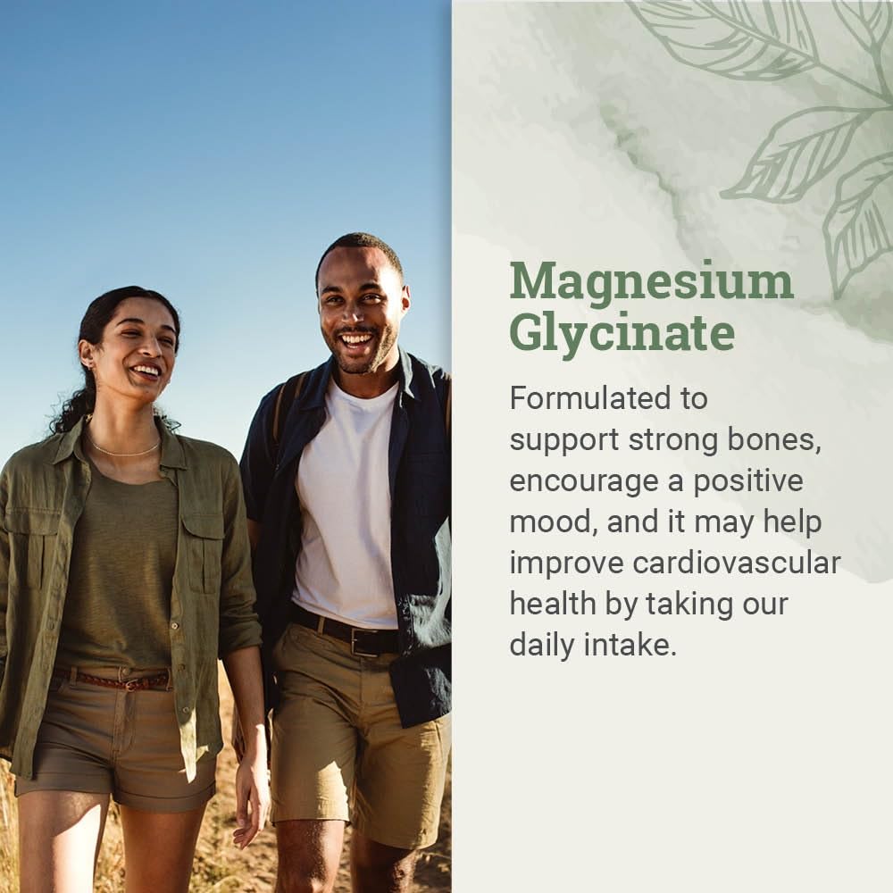 Earth Harmony Naturals magnesium glycinate capsules with organic MCT powder for better uptake