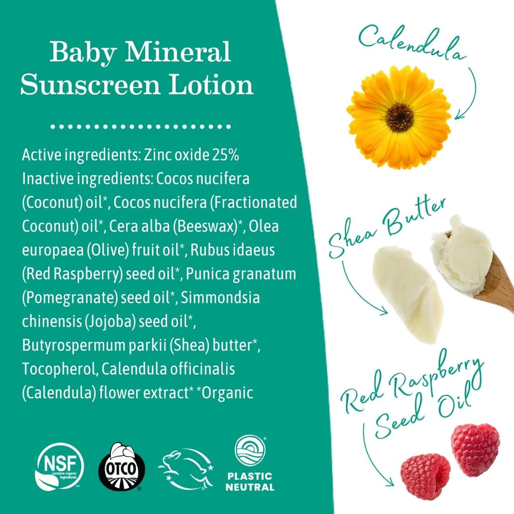 Close-up of organic oils in Earth Mama Baby Mineral Sunscreen Lotion