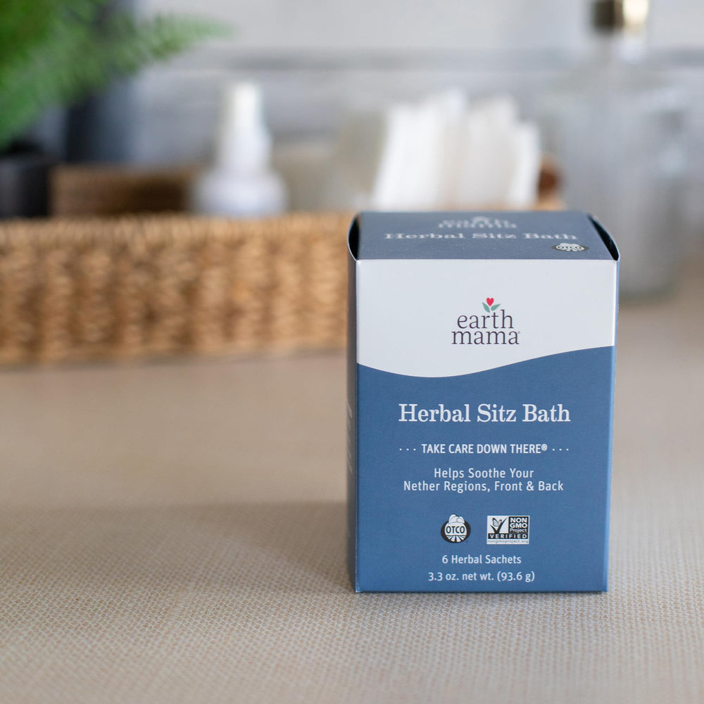 Sitz tub setup using Earth Mama Herbal Sitz Bath for easy use
