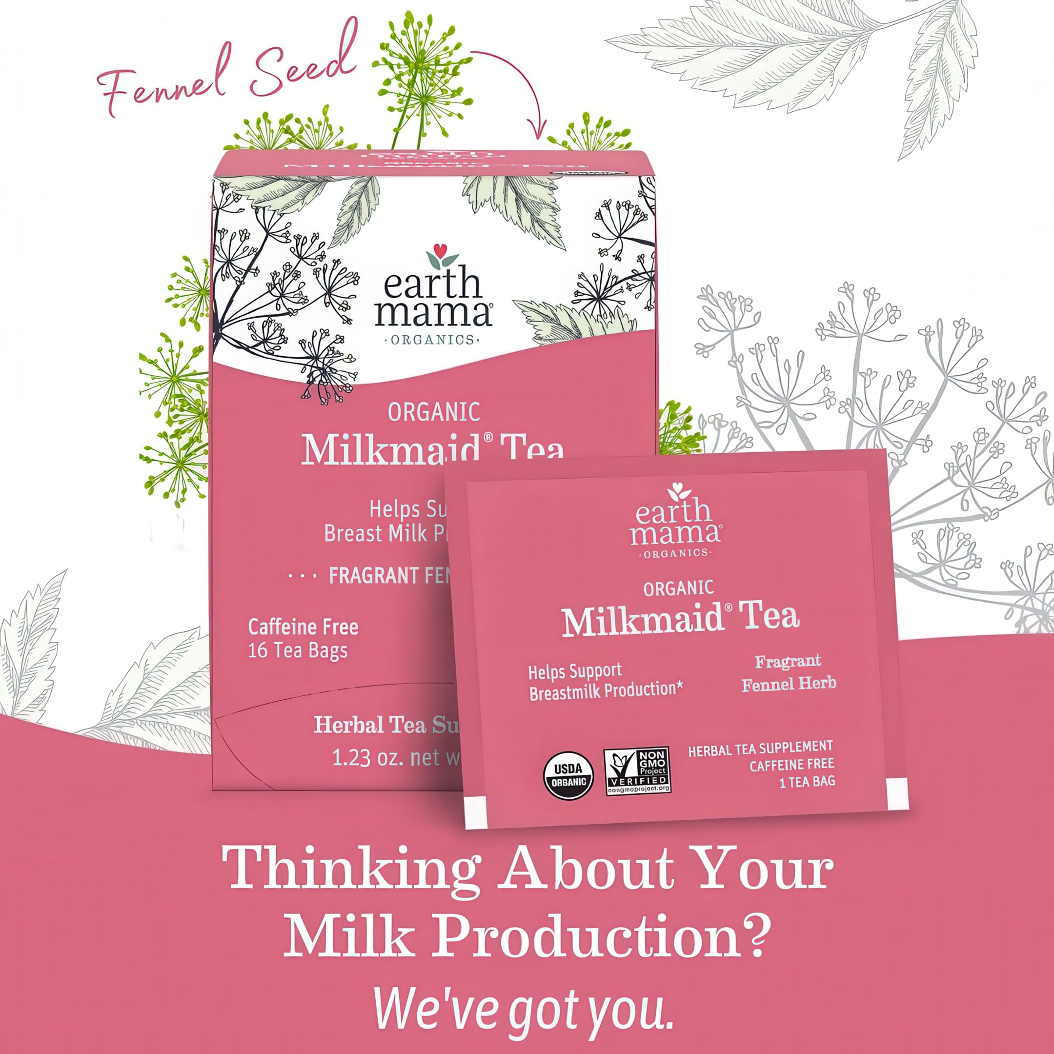 Earth Mama Milkmaid Tea hot brew ready to sip and savor.