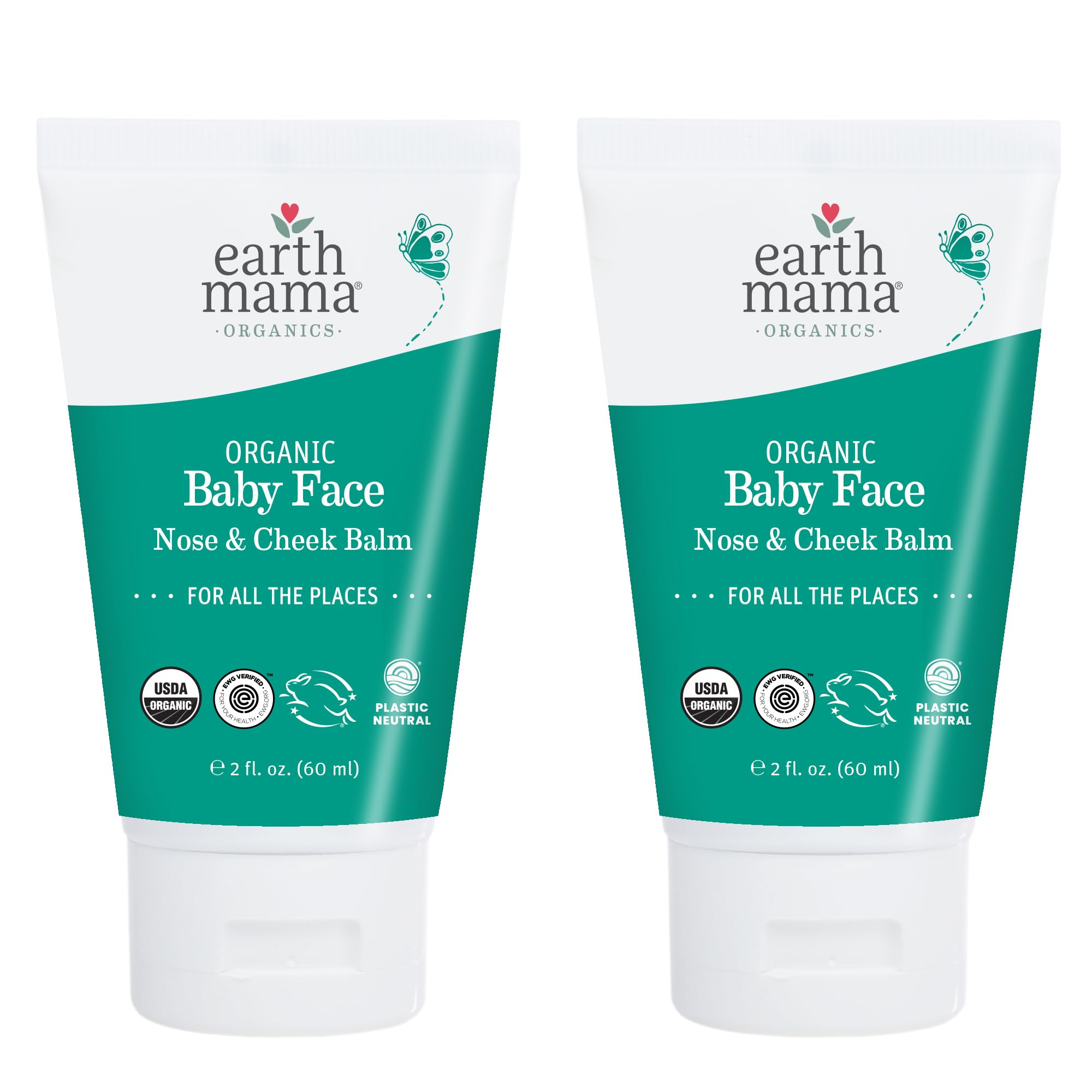 Earth Mama Baby Face Nose Cheek Balm jar soothes dry baby cheeks