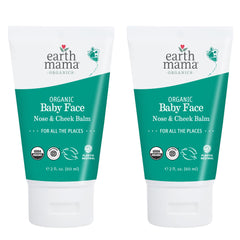 Earth Mama Baby Face Nose Cheek Balm jar soothes dry baby cheeks