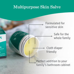 Earth Mama Organic Diaper Balm calendula and plantain close-up with natural ingredients.