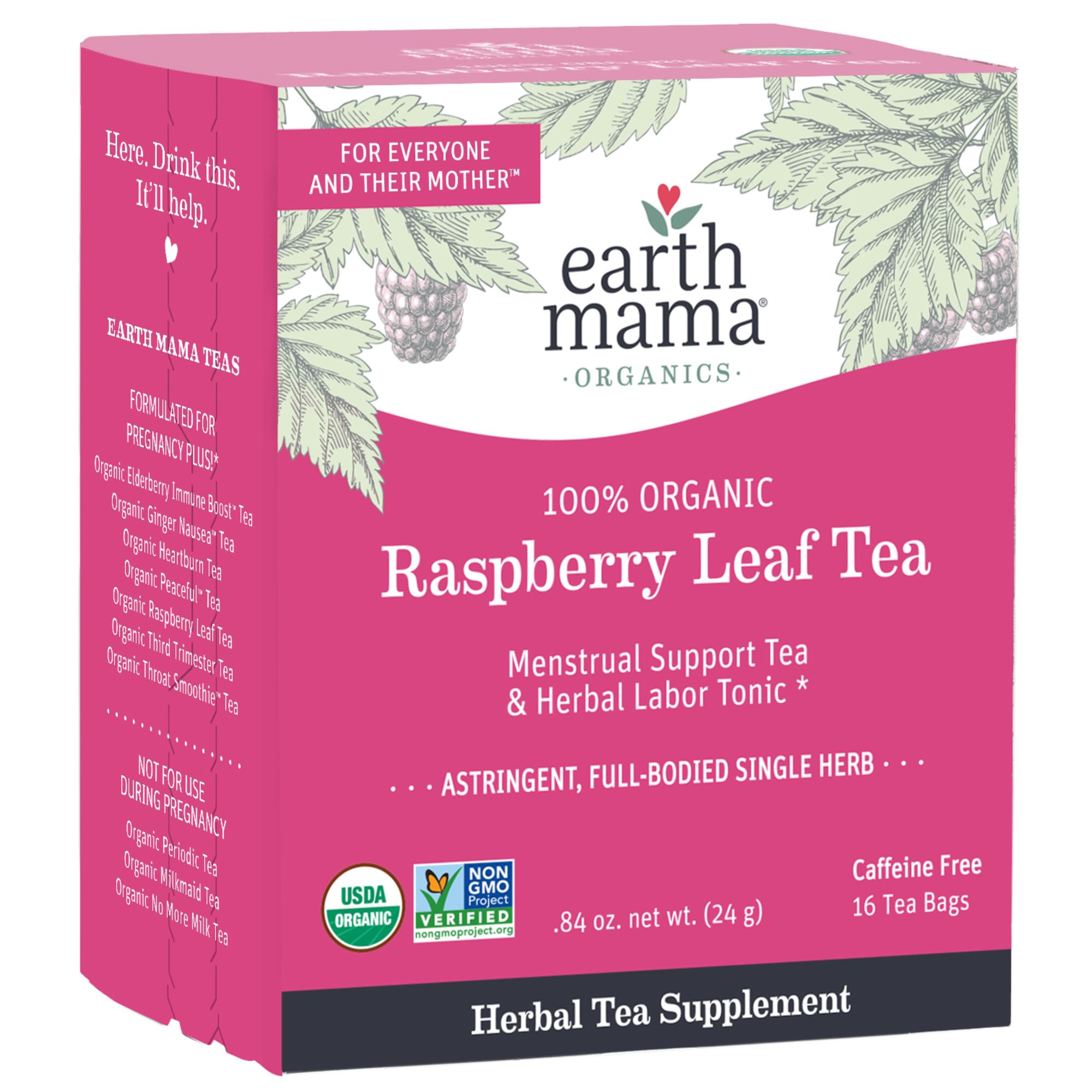 Earth Mama Organic Red Raspberry Leaf Tea for daily third trimester routine