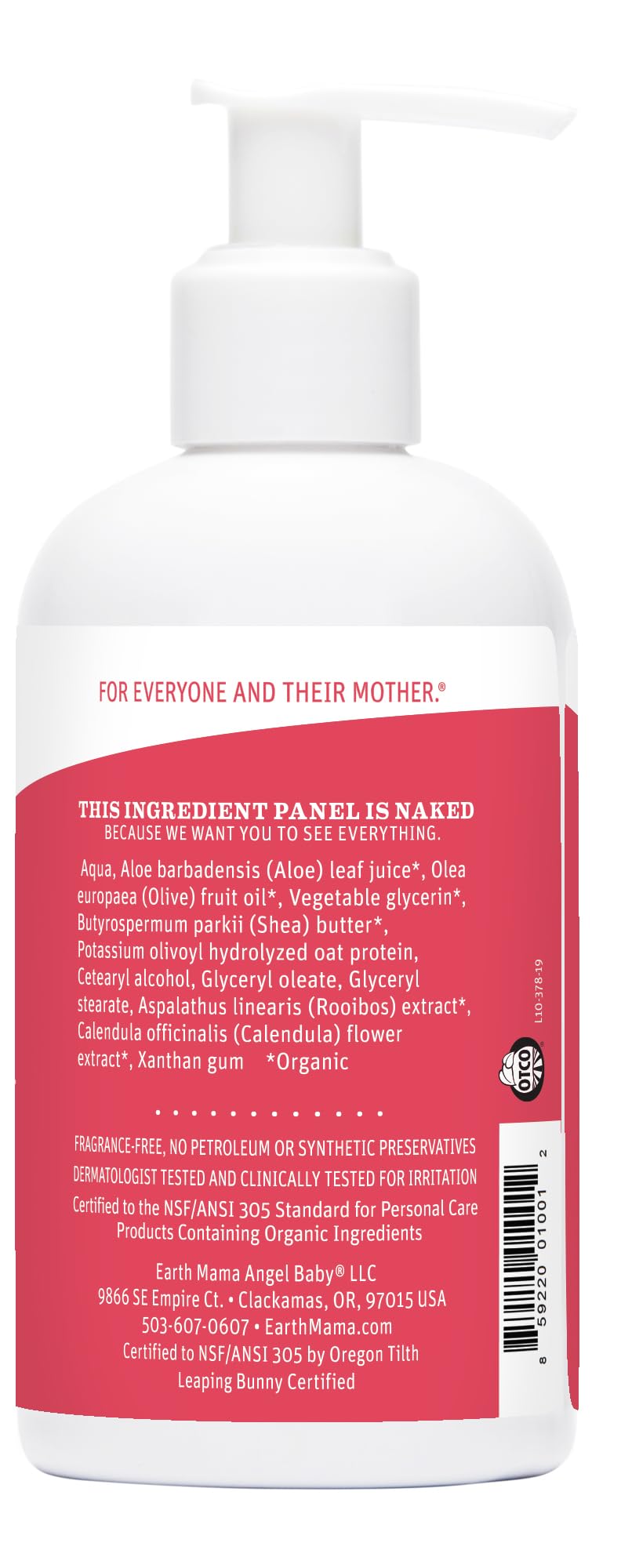 Earth Mama 8-ounce bottle shown as convenient baby care size