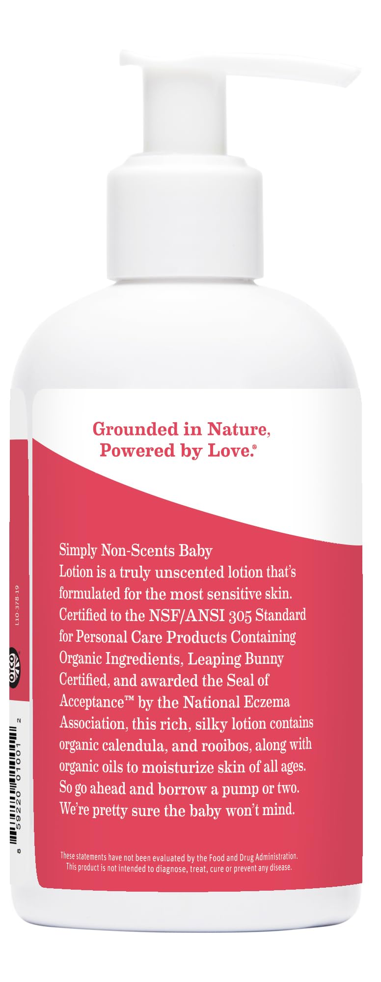 Earth Mama packaging with certifications logos indicating Oregon Tilth and Leaping Bunny