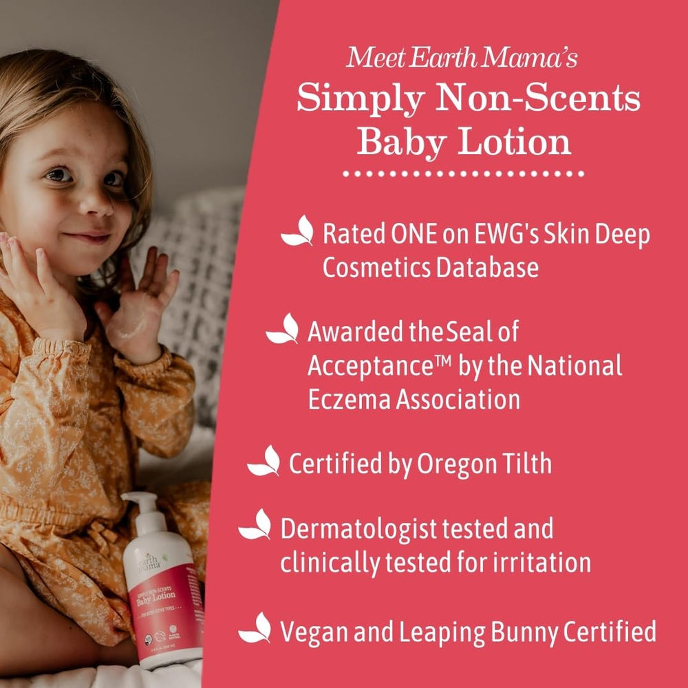 Earth Mama Simply Non-Scents bottle highlighting fragrance-free formula for sensitive skin
