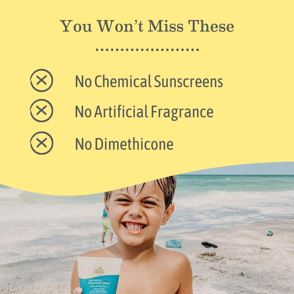 Family use scenario with Earth Mama Uber-Sensitive Sunscreen Lotion during outdoor activity.