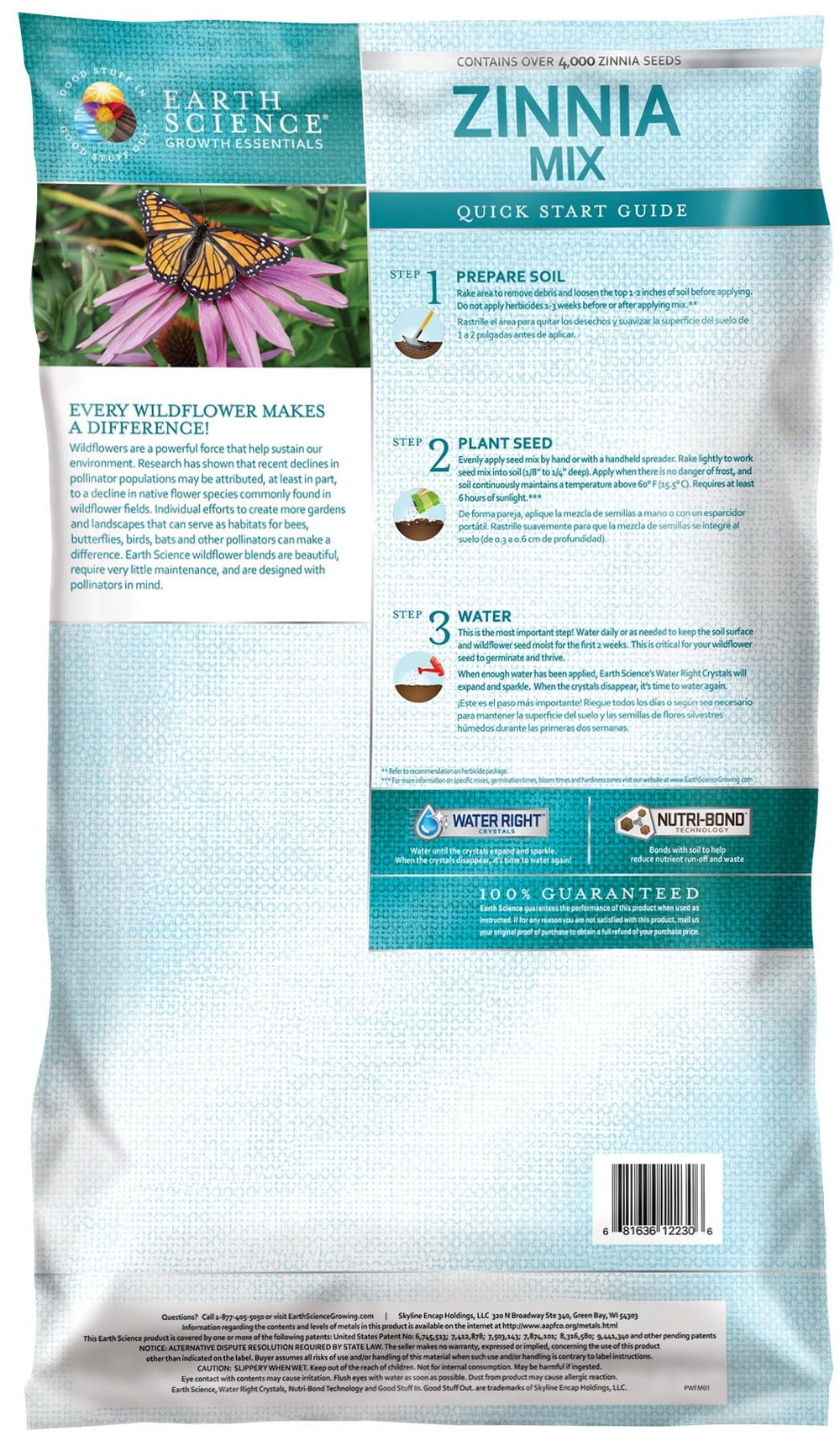 Earth Science plant food and soil conditioner supports healthy soil structure.