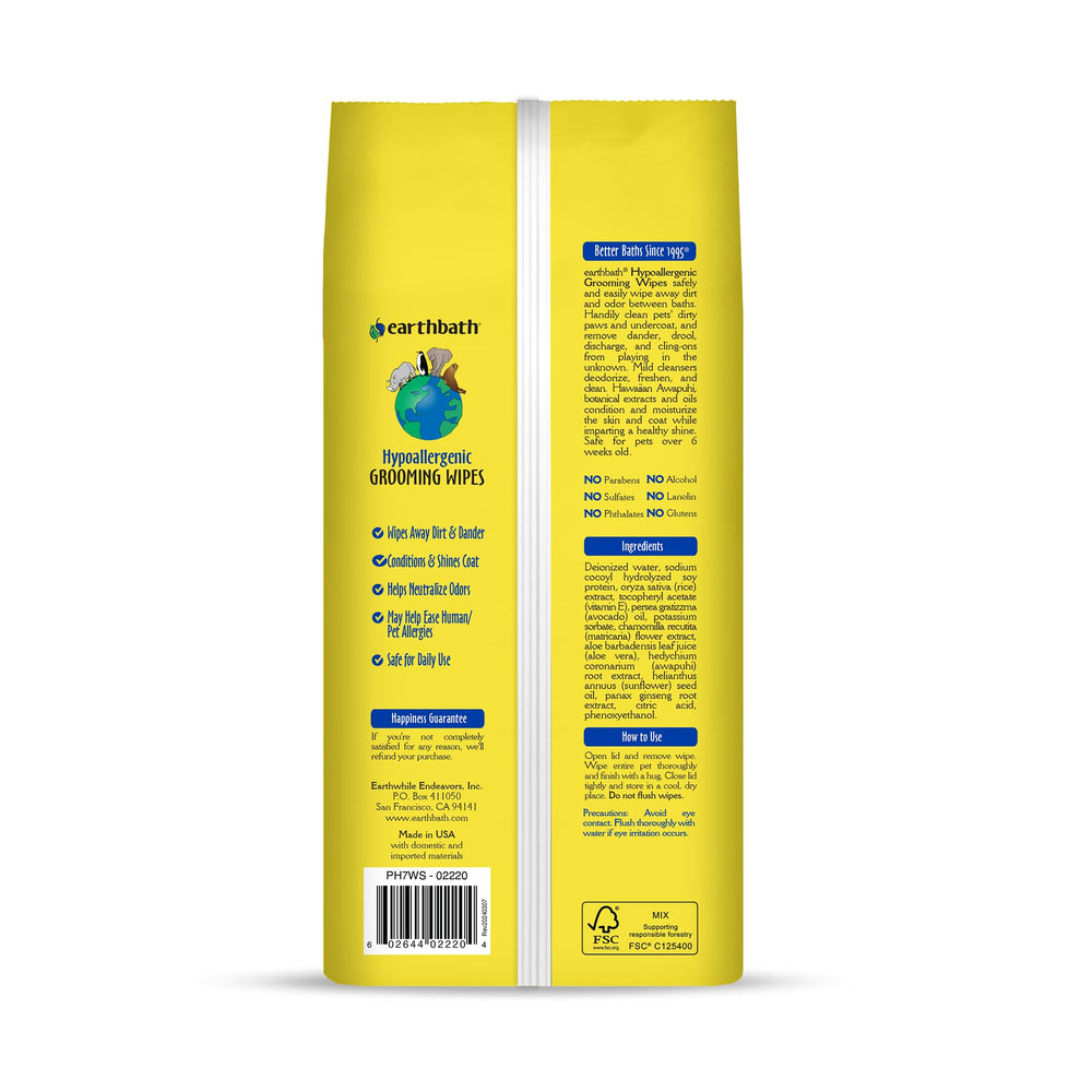 Close-up of coat conditioning with Earthbath wipes for a shiny, healthy coat.