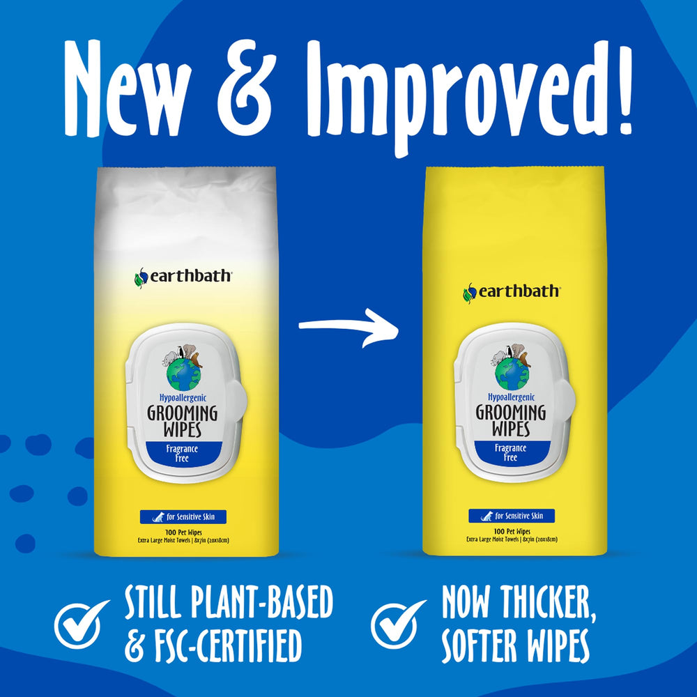 Earthbath fragrance-free pack held in hand for easy on-the-go cleaning.