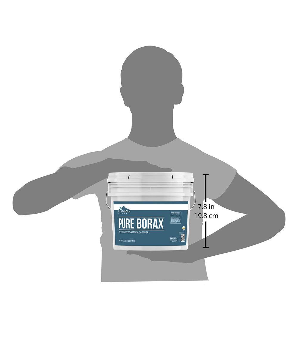 Earthborn Elements Borax Powder in a resealable bucket for easy storage and use.