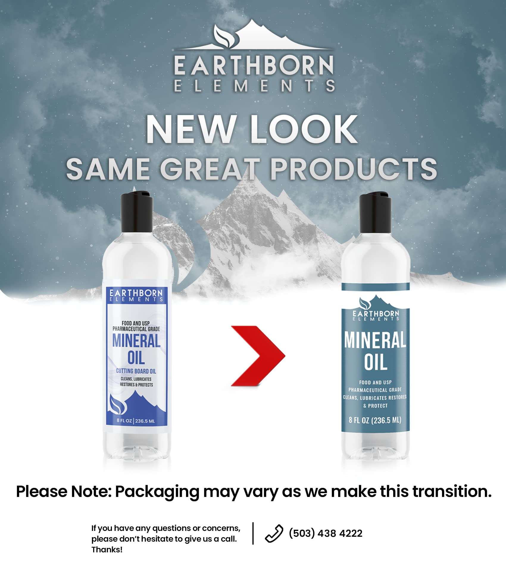 Earthborn Elements Mineral Oil bottle pour for easy wood surface application