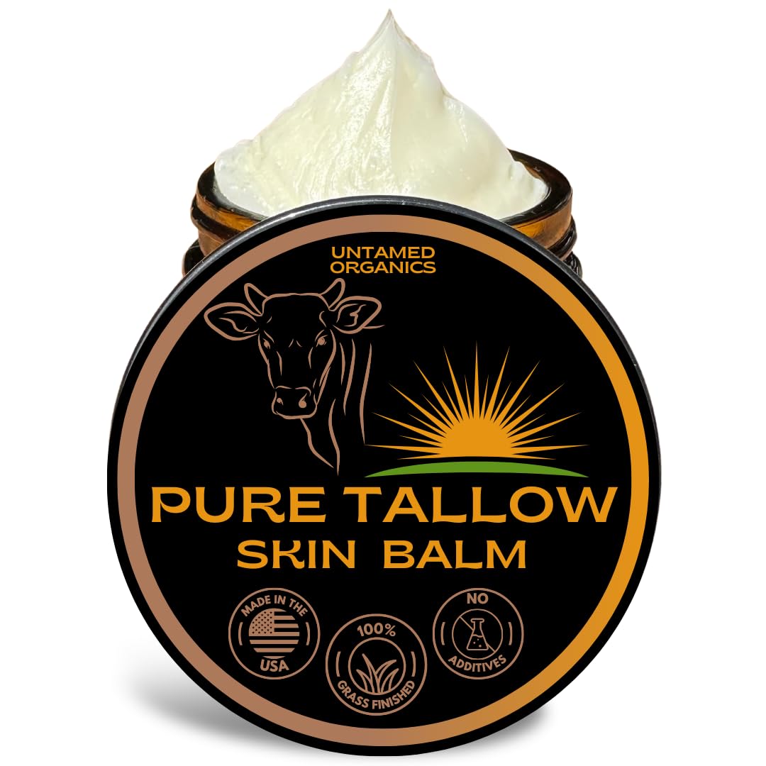 Earthborn Organics Untamed Tallow balm jar for dry skin care.