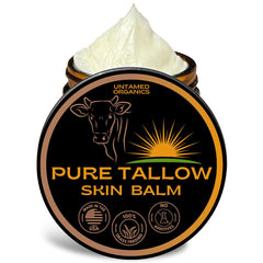 Earthborn Organics Untamed Tallow balm jar for dry skin care.