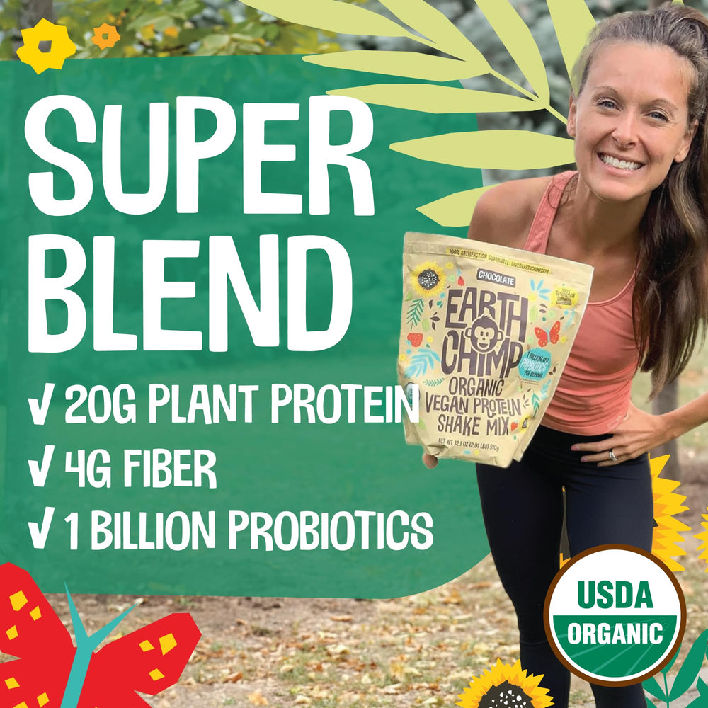 EarthChimp protein powder with probiotics supports gut-friendly nutrition